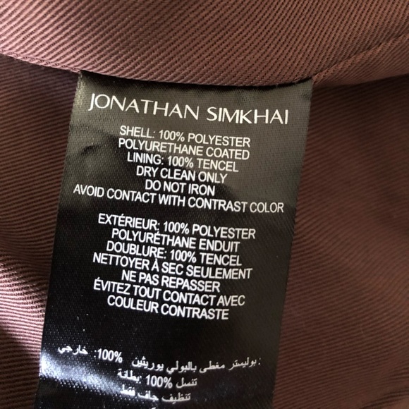 NWT Jonathan Simkhai Wyatt Vegan Leather Coffee Brown Puff Sleeve Jacket Size XS - Picture 9 of 10